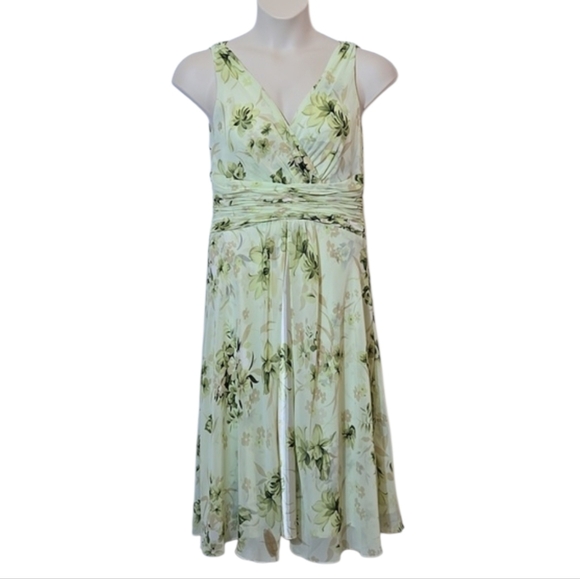 Vintage Coldwater Creek Green Floral Babydoll Dress Size 10 Fairy Y2K Whimsy - Picture 16 of 16